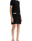 Valentino Garavani black and ivory knit dress with round neck in viscose