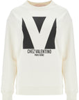 Valentino Garavani ivory cotton sweatshirt with bold stylized logo