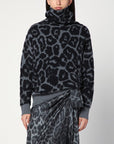 Stella McCartney Leopard print turtleneck sweater in wool