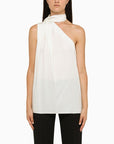 Stella McCartney Cream asymmetric viscose top