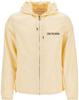 Valentino Garavani beige hooded windbreaker in logoed polyamide