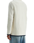 Valentino Garavani men's cotton and wool jacket in butter color with shawl collar