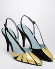 Valentino Garavani High slingback Foliefoliage black and gold