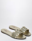 Valentino Garavani Roman Stud Sandals in Platinum Colour