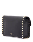 Valentino Garavani small black leather shoulder bag with golden studs