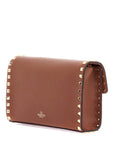 Valentino Garavani small brown leather shoulder bag with studs