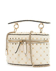 Valentino Garavani light ivory leather cylinder bag with chain