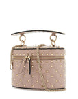 Valentino Garavani cylindrical vanity bag in powder leather with diamond pattern