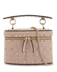 Valentino Garavani cylindrical vanity bag in powder leather with diamond pattern