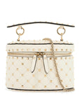 Valentino Garavani light ivory leather cylinder bag with chain