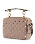 Valentino Garavani quilted poudré shoulder bag with golden studs