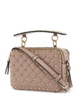 Valentino Garavani quilted poudré shoulder bag with golden studs