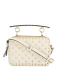 Valentino Garavani ivory quilted leather crossbody bag with studs