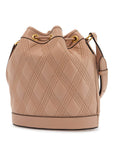 Valentino Garavani quilted pink leather bucket crossbody bag with golden details