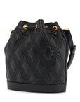 Valentino Garavani quilted black leather drawstring bag