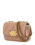 Valentino Garavani small shoulder bag in cinnamon pink with diamond pattern