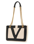 Valentino Garavani small bicolor tote with mixed handles