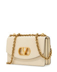 Valentino Garavani borsa a spalla in pelle butter white con tracolla catena