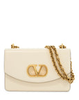 Valentino Garavani borsa a spalla in pelle butter white con tracolla catena