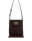 Valentino Garavani medium dark brown suede fringe crossbody bag