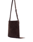 Valentino Garavani medium dark brown suede fringe crossbody bag