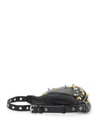 Valentino Garavani black leather belt bag with studs and shoulder strap