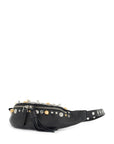 Valentino Garavani black leather belt bag with studs and shoulder strap