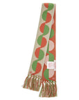 Valentino Garavani ivory orange green patterned scarf with fringes spring summer