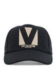 Valentino Garavani black baseball cap with butter logo in adjustable cotton