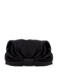 Valentino Garavani black silk turban with golden details and v logo