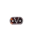 Valentino Garavani tortoiseshell green hair clip with crystals and gold details