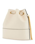 Valentino Garavani mini bucket bag in ivory leather with chain