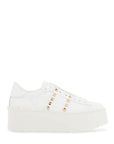 Valentino Garavani white rockstud elegant sneakers with golden studs