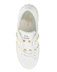 Valentino Garavani white rockstud elegant sneakers with golden studs