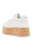 Valentino Garavani sneaker with cork sole and white leather perforated details