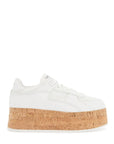 Valentino Garavani sneaker with cork sole and white leather perforated details