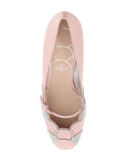 Valentino Garavani pink satin pumps with rhinestones