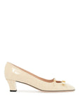 Valentino Garavani butter white crocodile effect leather pumps with medium heel