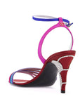 Valentino Garavani multicolor high heel sandals with strass in calfskin and red sole