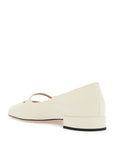 Valentino Garavani ivory kid leather ballerinas with crystal flower