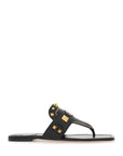 Valentino Garavani black buffalo leather studded flip-flops