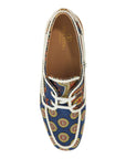 Valentino Garavani blue cotton boat shoes with paisley pattern