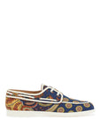 Valentino Garavani blue cotton boat shoes with paisley pattern