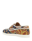 Valentino Garavani blue cotton boat shoes with paisley pattern