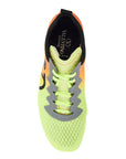 Valentino Garavani lime green and fluorescent orange sporty sneakers in cotton and pu bold design