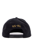 Polo Ralph Lauren black cotton cap with embroidered patch and adjustable closure