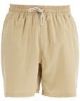 Polo Ralph Lauren beige solid color mid-trunk swim trunks in recycled polyester with pocket