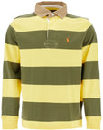 Polo Ralph Lauren olive green and yellow striped cotton polo