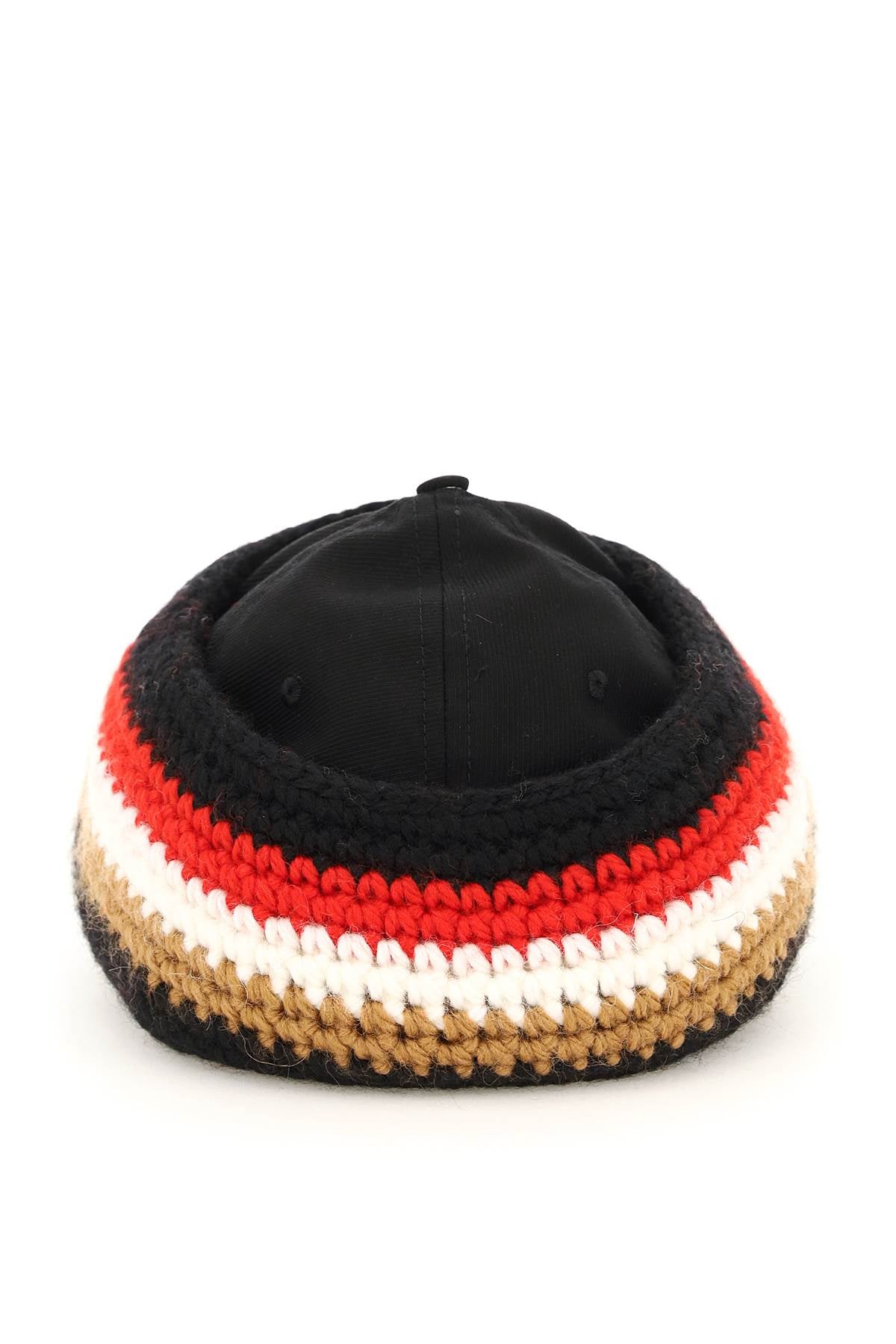 Burberry Baseball Cap With Knit Headband   Black