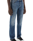 Alexander Mcqueen straight leg jeans with faux pocket on the back.